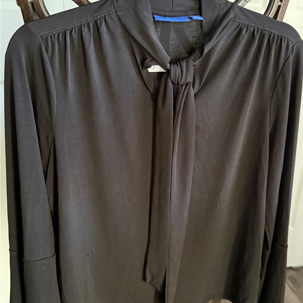 Apt. 9 Black Tie-Neck Blouse